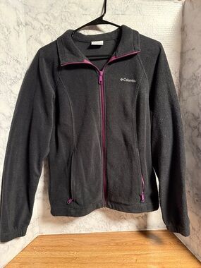 Columbia Black Fleece Jacket with purple Accents